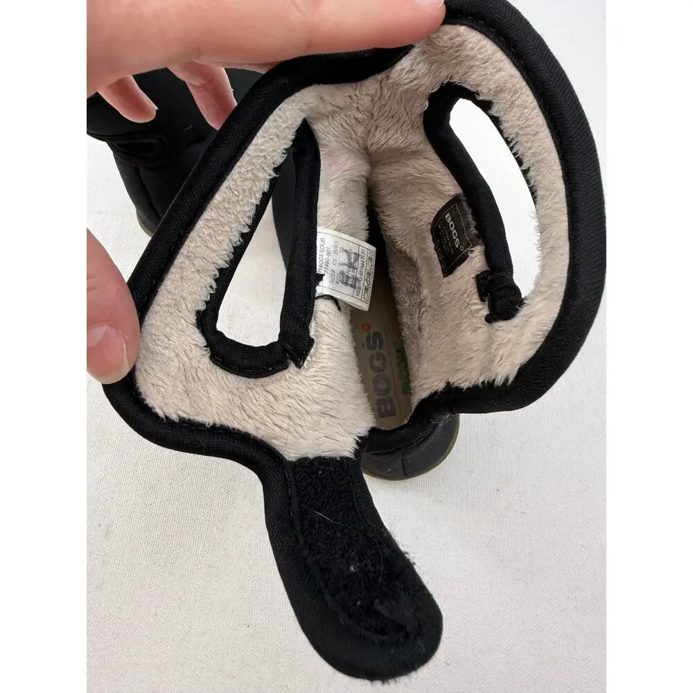 Bogs Kids Winter Boots Youth‎ Size 9 Black Faux Fur Lined Waterproof Outdoors